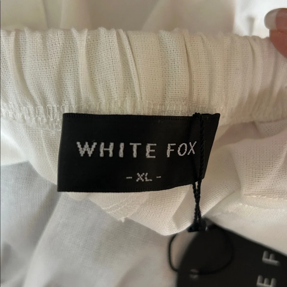 White Fox Tropical Mood Shorts Size XL White Cotton Linen‎ - Picture 7 of 9